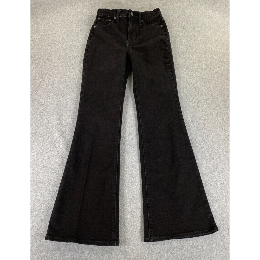 Madewell High Rise The Perfect Vintage Flare Jean Size 23 (24x30) Black Denim